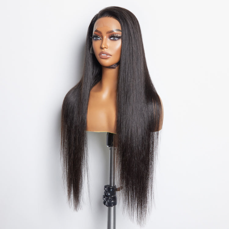 13x6 Glueless 3D Cap Pre-bleached Straight Transparent Lace Front Wig 150% Density