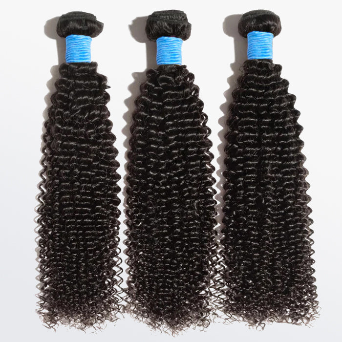 10-30 Inch Kinky Curly Virgin Brazilian Hair #1B Natural Black