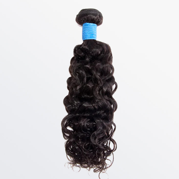 10-30 Inch Water Wave Virgin Brazilian Hair #1B Natural Black