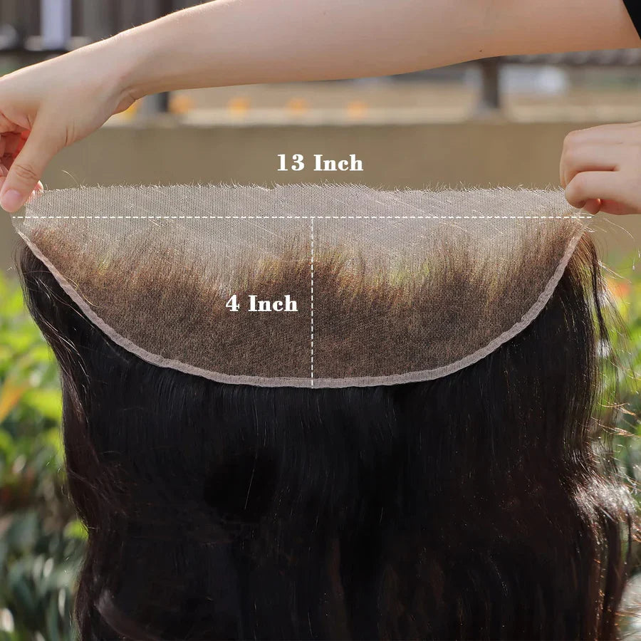 14-20 Inch 13" x 4" HD Body Wavy Free Parted Frontal #1B Natural Black