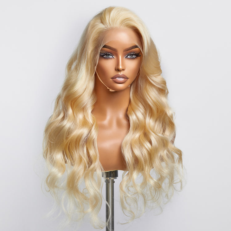 16-30 Inch Pre-Plucked 13"x4" #613 Body Wavy Lace Frontal Wigs 150% Density-100% Human Hair