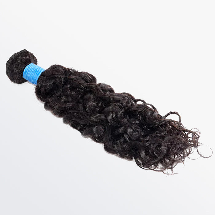 10-30 Inch Water Wave Virgin Brazilian Hair #1B Natural Black