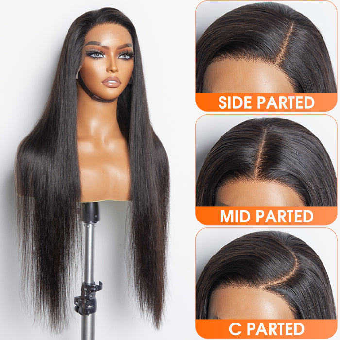 13x6 Glueless 3D Cap Pre-bleached Straight Transparent Lace Front Wig 150% Density